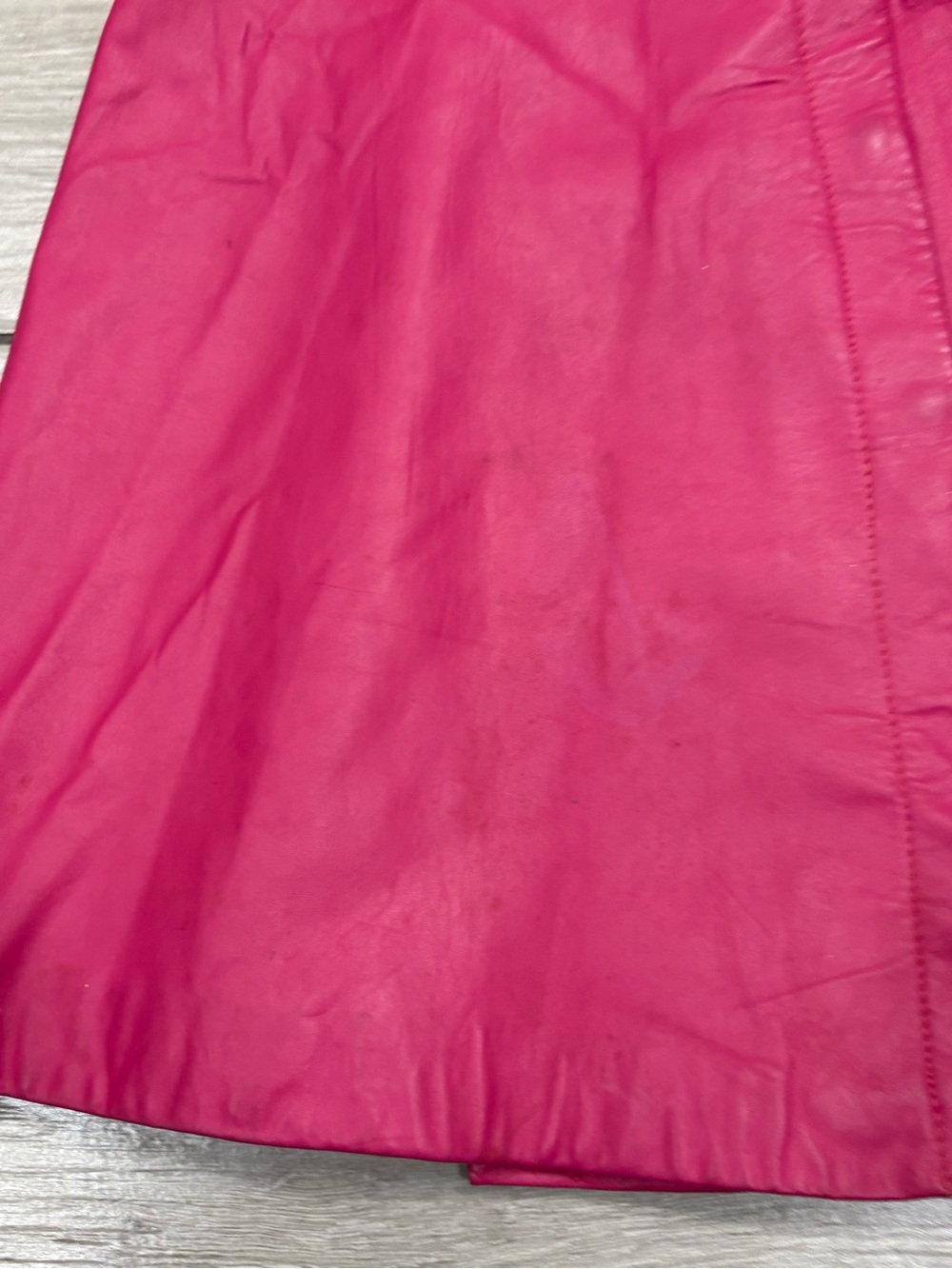 Vintage 60s Leather Beged Or Israel Couture pink leather dress size 42 - Picture 3 of 14